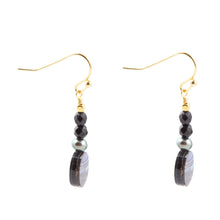 Load image into Gallery viewer, Xavier Abalone Onyx Earrings