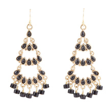 Load image into Gallery viewer, Xavier Black Onyx Chandelier Earrings