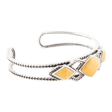 Load image into Gallery viewer, Yellow Agate and Sterling Silver Cuff Bracelet