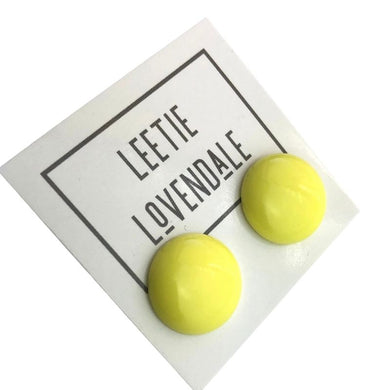 Sun Yellow Retro Button Stud Earrings