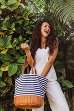 Load image into Gallery viewer, Coronado Canvas and Willow Basket Tote