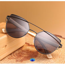 Load image into Gallery viewer, Cat Eye Bamboo Sunglasses