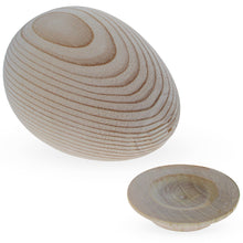 Load image into Gallery viewer, Goose Size Unfinished Blank Wooden Eggs on a Stand 3.7 Inches