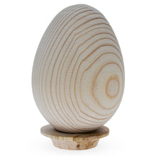 Load image into Gallery viewer, Goose Size Unfinished Blank Wooden Eggs on a Stand 3.7 Inches