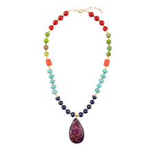Load image into Gallery viewer, Zion Multi-Color Purple Pendant Necklace